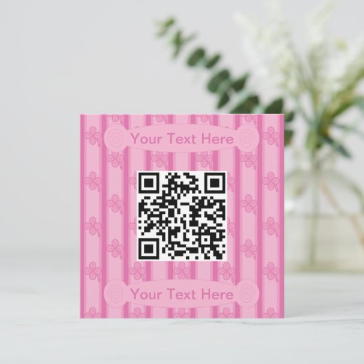 Fun und Extravagant 4 leaf Clover QR-Code Einladung (Stehend Vorderseite)