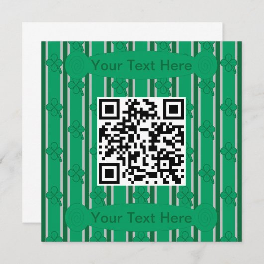 Fun und Extravagant 4 leaf Clover QR-Code Einladung (Vorne/Hinten)