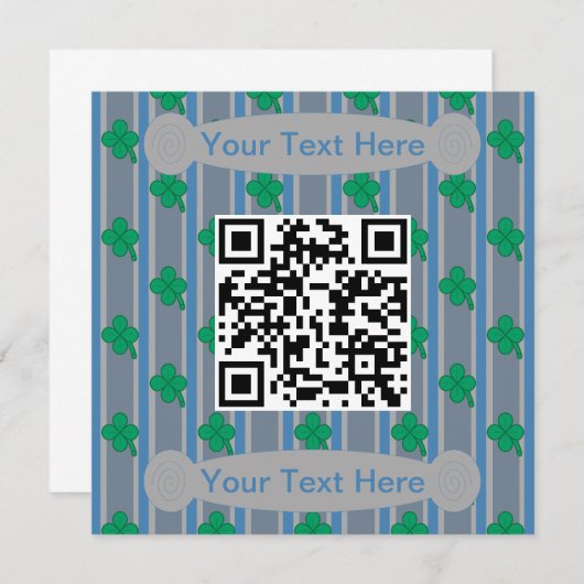 Fun und Extravagant 4 leaf Clover QR-Code Einladung (Vorne/Hinten)