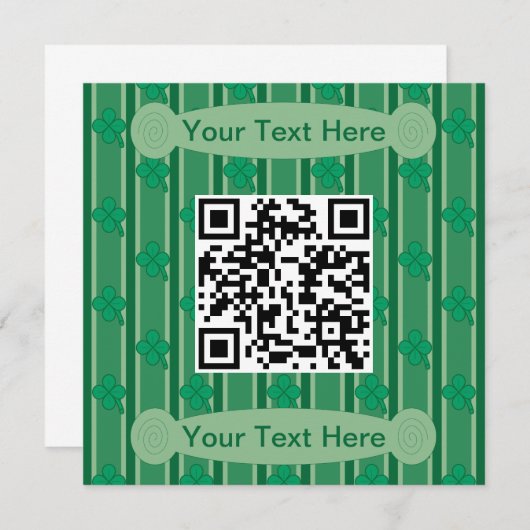 Fun und Extravagant 4 leaf Clover QR-Code Einladung (Vorne/Hinten)