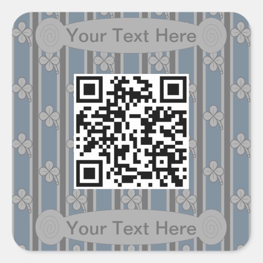 Fun und Extravagant 4 leaf Clover QR-Code Quadratischer Aufkleber (Vorderseite)