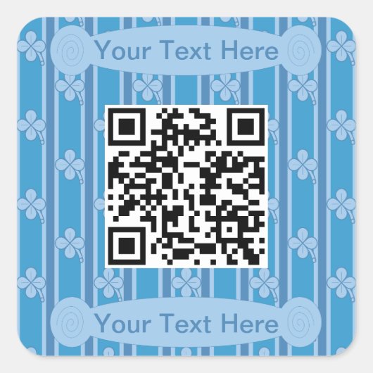 Fun und Extravagant 4 leaf Clover QR-Code Quadratischer Aufkleber (Vorderseite)