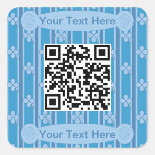 Fun und Extravagant 4 leaf Clover QR-Code Quadratischer Aufkleber