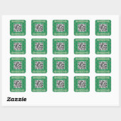 Fun und Extravagant 4 leaf Clover QR-Code Quadratischer Aufkleber (Blatt)