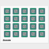 Fun und Extravagant 4 leaf Clover QR-Code Quadratischer Aufkleber (Blatt)