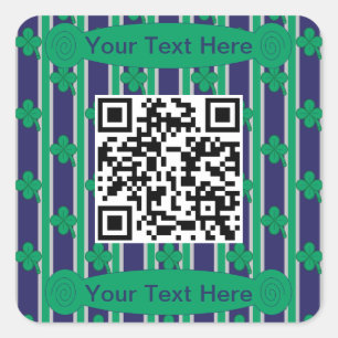 Fun und Extravagant 4 leaf Clover QR-Code Quadratischer Aufkleber