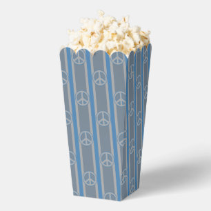 Fun und Extravagant Blue Gray Peace Sign Popcorn Geschenkschachtel