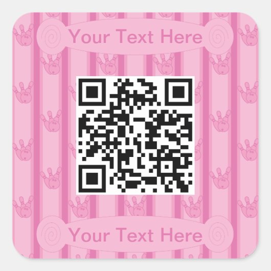 Fun und Extravaganter QR-Code für Bowling Quadratischer Aufkleber (Vorderseite)