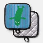 Fun und Extravagantes Blaue Pickle Topflappen (Vorderseite/Rückseite)