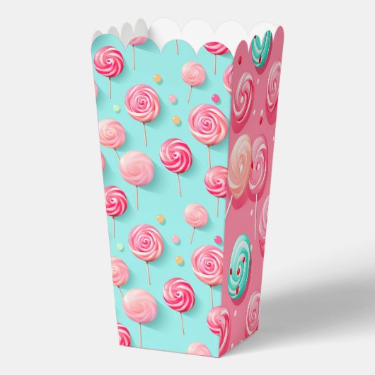 Fun und farbenfroh rosa und blaue Lollipop Geschenkschachtel (Rückseite)