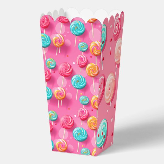 Fun und farbenfroh rosa und blaue Lollipop Geschenkschachtel (Vorderseite)