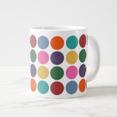 Fun und farbenfrohe Big Polka Dot Muster Jumbo-Tasse (Vorderseite Rechts)