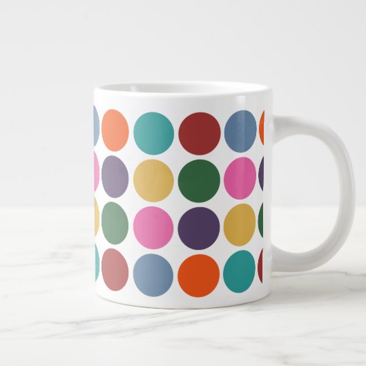 Fun und farbenfrohe Big Polka Dot Muster Jumbo-Tasse (Rechts)