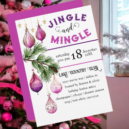 Fun und Festivals Jingle und Mingle Pink Party Einladung