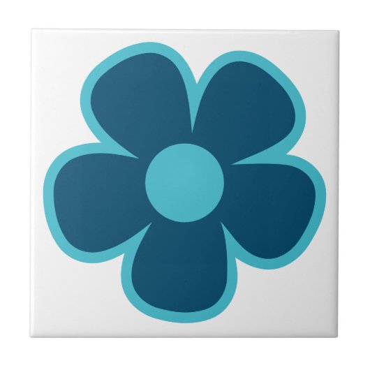 Fun und Funky 60er 70er Retro Blume Fliese (Vorderseite)