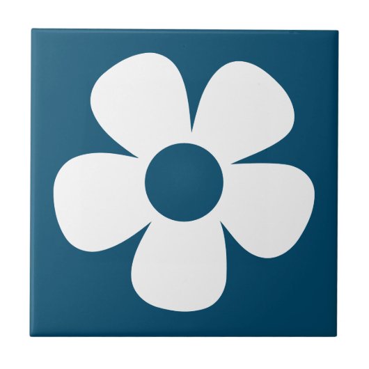 Fun und Funky 60er 70er Retro Blume Fliese (Vorderseite)
