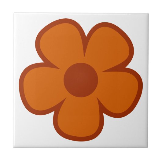 Fun und Funky 60er 70er Retro Blume Fliese (Vorderseite)