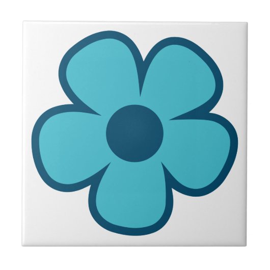 Fun und Funky 60er 70er Retro Blume Fliese (Vorderseite)