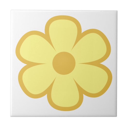 Fun und Funky 60er 70er Retro Blume Keramik Tile Fliese (Vorderseite)