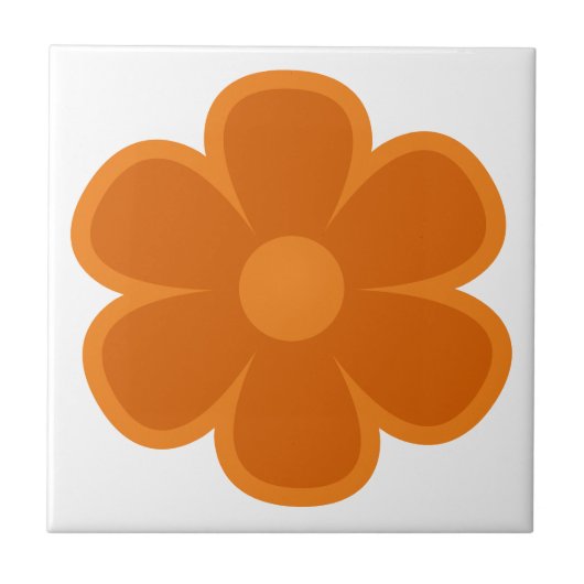 Fun und Funky 60er 70er Retro Blume Keramik Tile Fliese (Vorderseite)