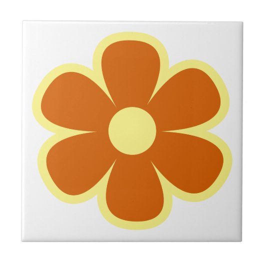 Fun und Funky 60er 70er Retro Blume Keramik Tile Fliese (Vorderseite)