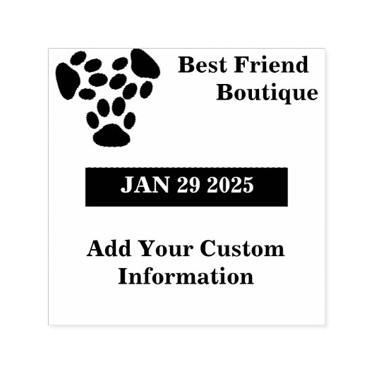 Fun und Funky Custom Date Briefmarke Permastempel (Design)