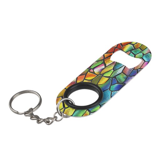 Fun und Funky gesteinigtes Glas Mini Flaschenöffner (Vorderseite Schrägansicht)