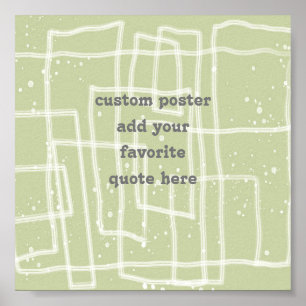 Fun und Funky Line art moss green fügen ein Zitat  Poster