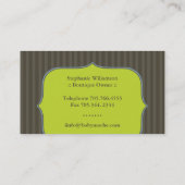 Fun- und moderne Business-Cards für Baby-Boutique Visitenkarte (Rückseite)