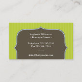 Fun- und moderne Business-Cards für Baby-Boutique Visitenkarte (Rückseite)