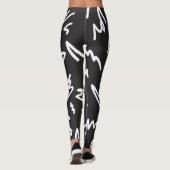 Fun und moderne Schwarz-Weiß-Leggins Leggings (Rückseite)