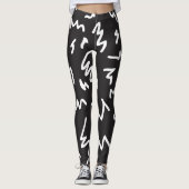 Fun und moderne Schwarz-Weiß-Leggins Leggings (Vorderseite)