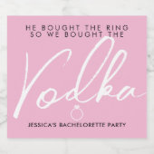 Fun und moderner rosa Junggeselinnen-Abschied Alkoholflaschenetikett (Einzelnes Label)