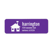 Fun und modernes Lila Adressetikett (Vorne)