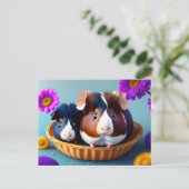 Fun und niedliche Guinea Postkarte (Stehend Vorderseite)