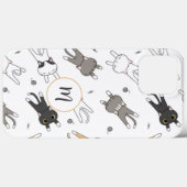 Fun und Whimsical Cat Muster Ihr Monogramm | Case-Mate iPhone Hülle (Rückseite (Horizontal))