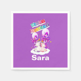 Fun Unicorn Ballon Geburtstag Napkins Serviette