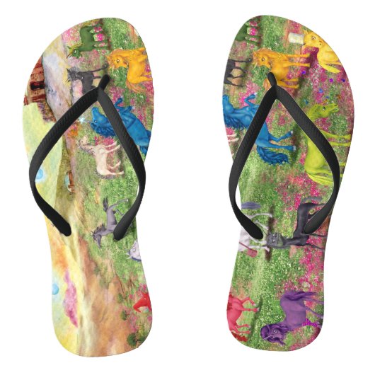 Fun Unicorn Flip Flops angepasste Erwachsene, schl Badesandalen (Fußbett)