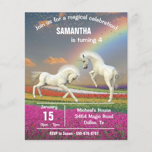 Fun Unicorn Foals Rainbow Fantasy Budget Flyer (Vorne)