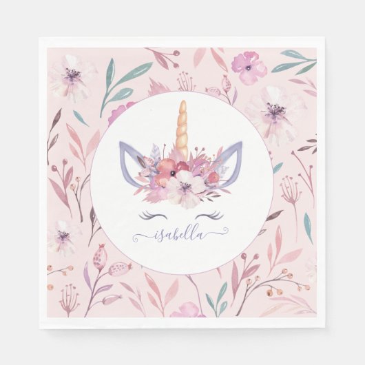 Fun Unicorn Party Servietten (Vorderseite)