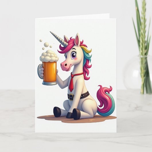 Fun Unicorn Party Time Card Karte (Vorderseite)