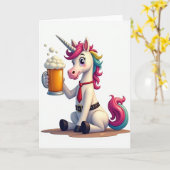Fun Unicorn Party Time Card Karte (Gelbe Blume)