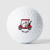 Fun Unique Custom Cart Monogram Name Golfball (Vorderseite)