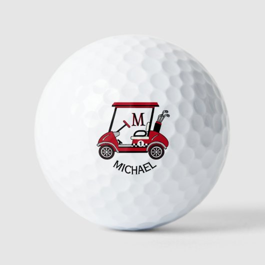 Fun Unique Custom Cart Monogram Name Golfball (Vorderseite)