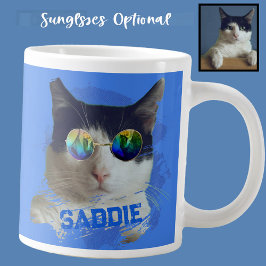Fun Unique Pets Dog and Cat Sunglasses Photo Blue Jumbo-Tasse