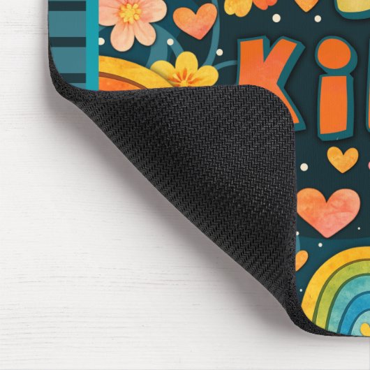 Fun Unique Rainbow Dude Be Kind Trendy Kindness Mousepad (Ecke)