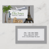 Fun Unique Travel Agent Business Card Visitenkarte (Vorne/Hinten)