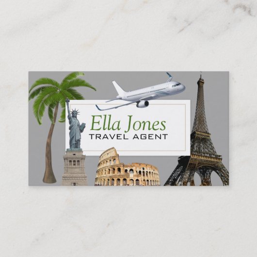 Fun Unique Travel Agent Business Card Visitenkarte (Vorderseite)