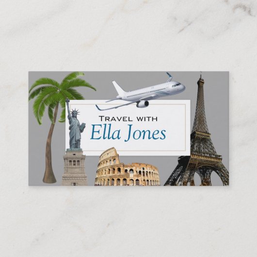 Fun Unique Travel Agent Business Card Visitenkarte (Vorderseite)