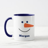 Fun Unique Trendy Happy Snowman Face Individuelle Tasse (Links)